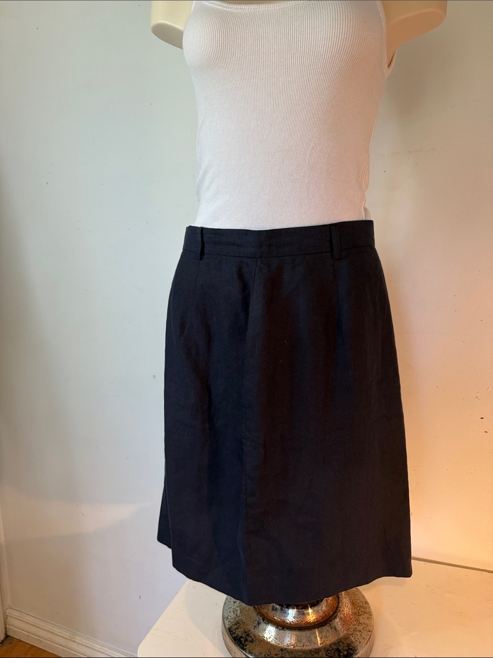 Ralph Lauren Navy A-Line Knee-Length Skirt